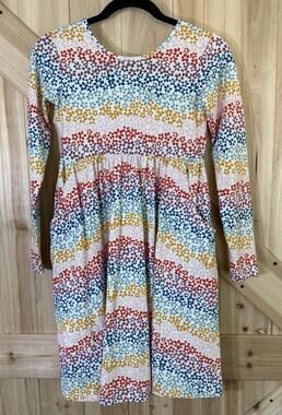 Hanna Andersson Rainbow Long Sleeve Pockets Skater Dress Youth US Sz 12 150 cm